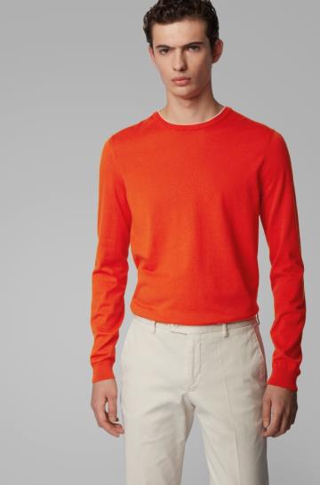 Sweter BOSS Slim Fit Pomarańczowe Męskie (Pl00136)